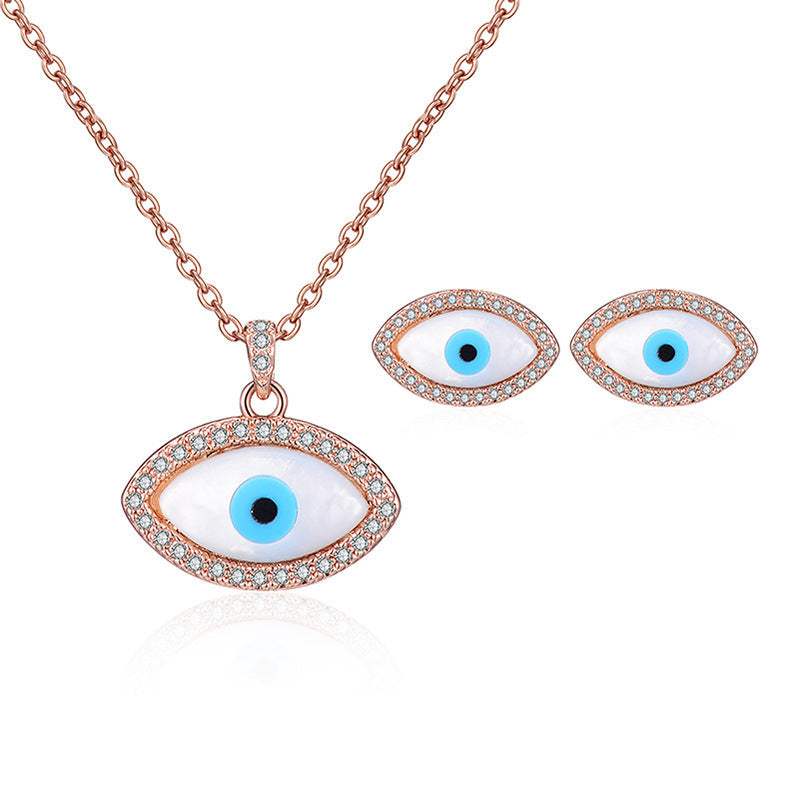 Elegant Pink Gem Necklace Jewelry Set