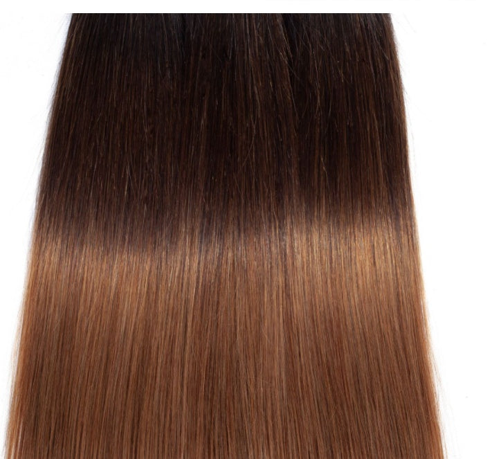 Golden Purpose Straight Ombré Hair Bundles – Dark Brown to Caramel