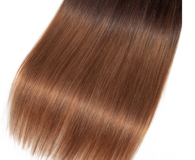 Golden Purpose Straight Ombré Hair Bundles – Dark Brown to Caramel