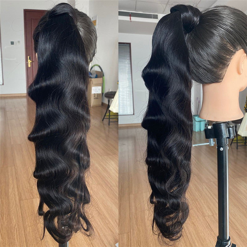 Divine Waves Long Wrap-Around Ponytail Extension – Natural Black