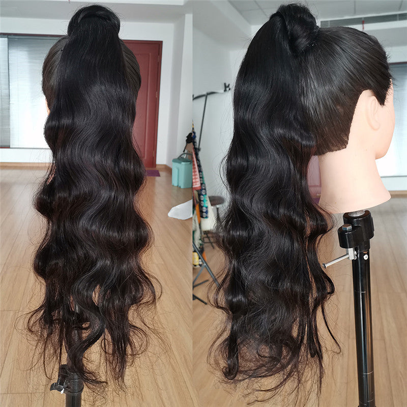 Divine Waves Long Wrap-Around Ponytail Extension – Natural Black