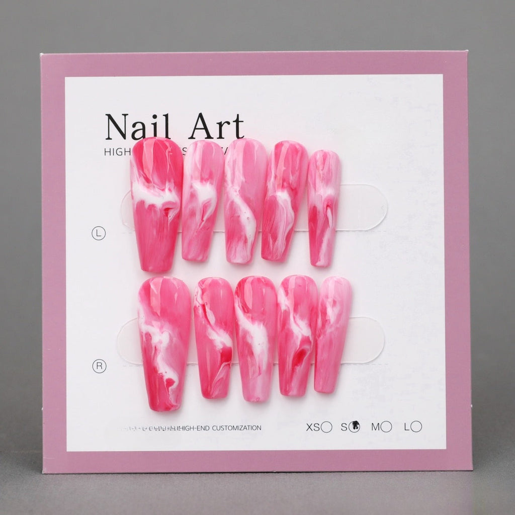 Hot Pink Coffin Press-On Nails