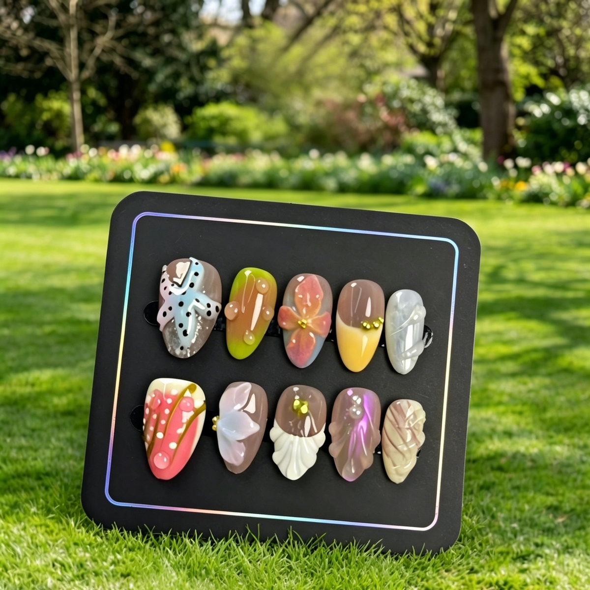 Hand- Painted Custom Press On Nails