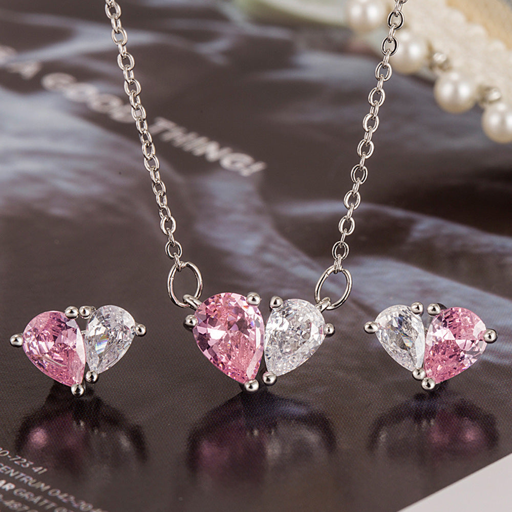 Pink Heart sparkle Jewelry Set