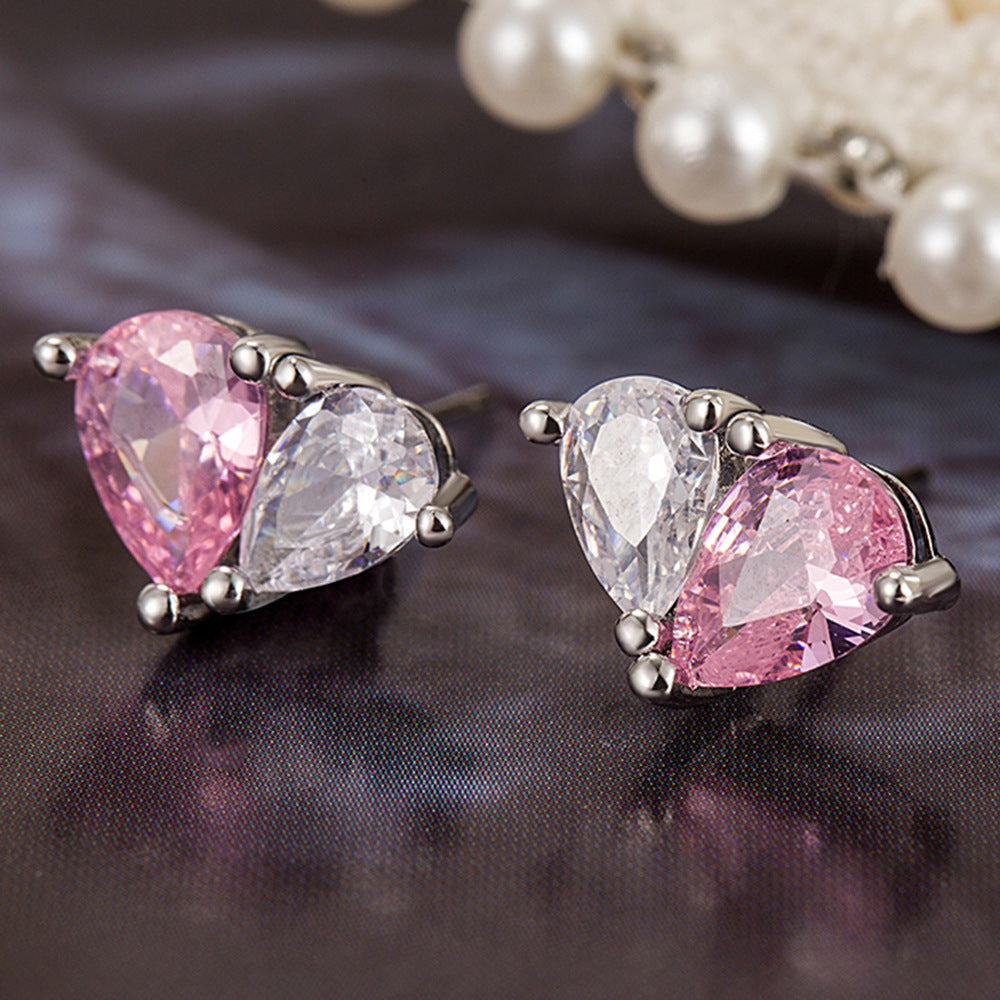 Pink Heart sparkle Jewelry Set