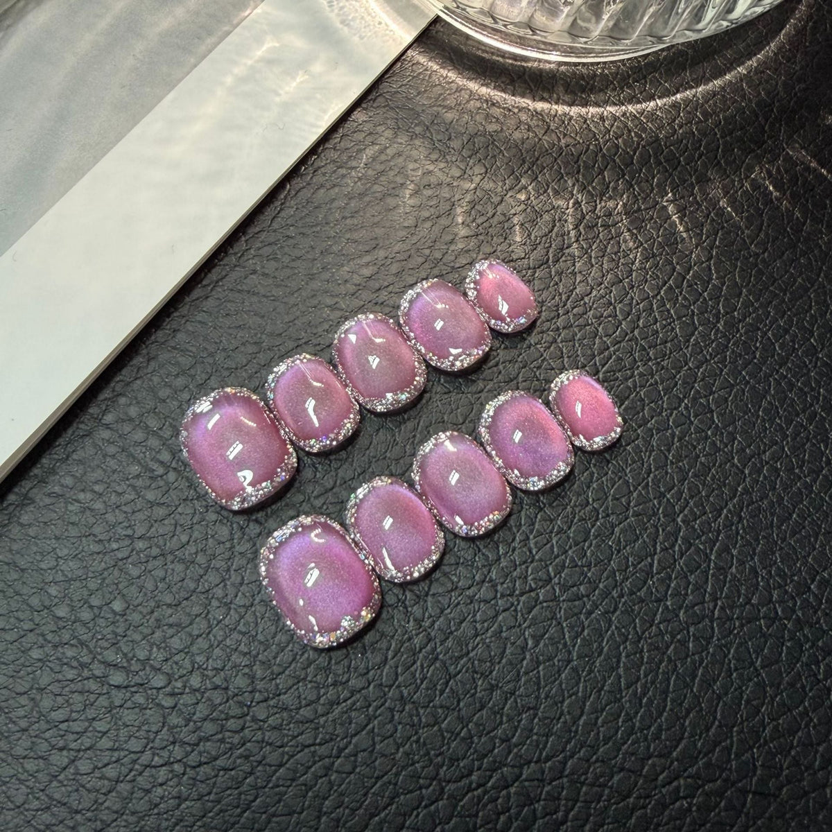 Pink Cat-Eye Press on Nails